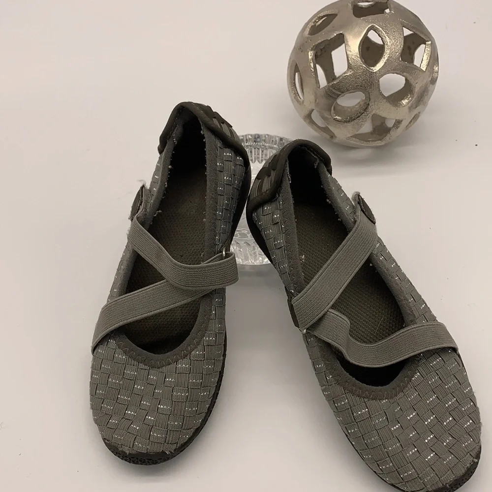 Girls gray and silver shoes
